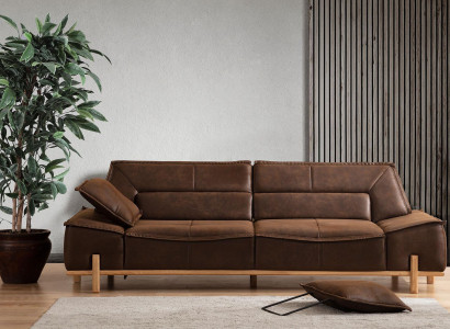 Couch Stoffsofa Dreisitzer Sofa Sitzer Polstersofa Braun Stoff Modern